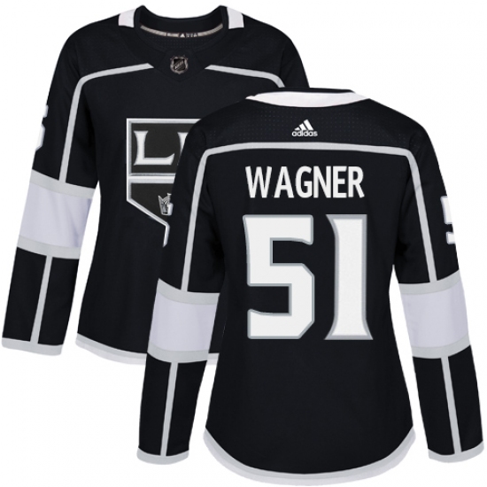Women's Adidas Los Angeles Kings #51 Austin Wagner Authentic Black Home NHL Jersey - Ujersey