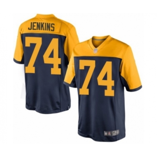 Men's Green Bay Packers #74 Elgton Jenkins Limited Navy Blue Alternate Football Jersey - Ujersey