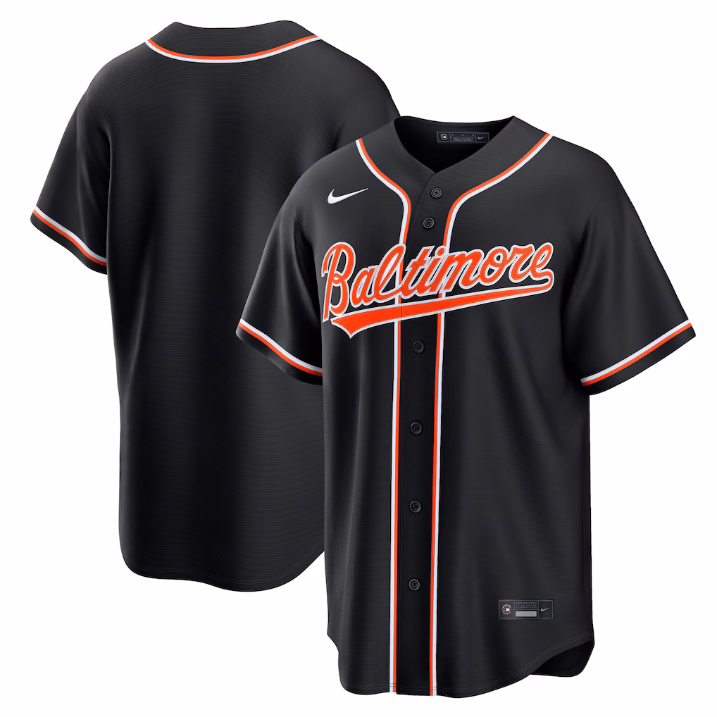 Men's Baltimore Orioles Nike Fashion Replica Black Out Jersey - Vujersey Los Angeles Rams