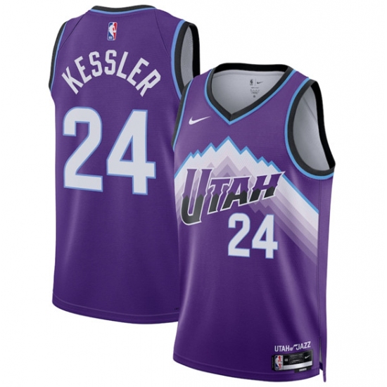 Men's Utah Jazz #24 Walker Kessler Purple 2025 Icon Edition Stitched Basketball Jersey - Ujersey