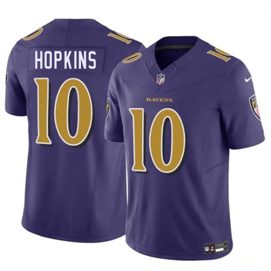 Men's Baltimore Ravens #10 DeAndre Hopkins Purple 2025 F.U.S.E. Vapor Limited Football Jersey - Ujersey
