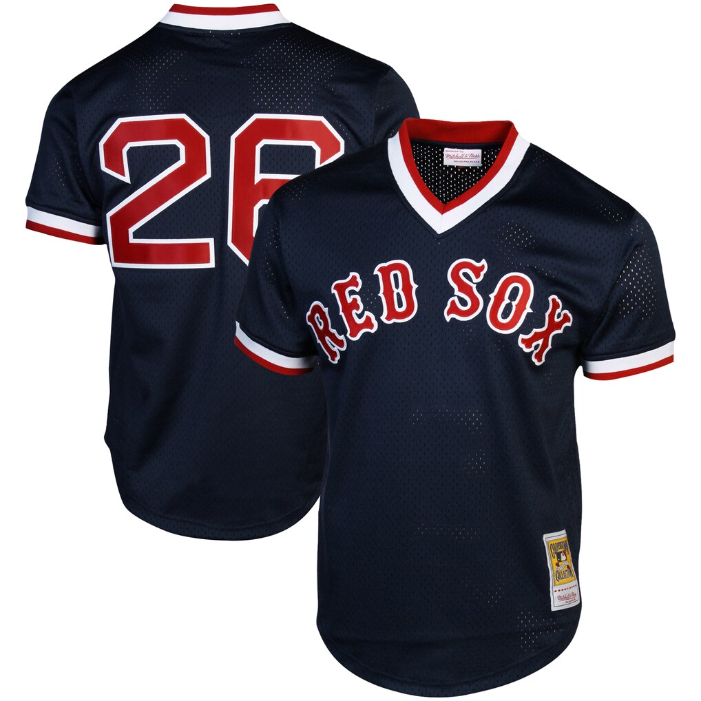 Men's Boston Red Sox Wade Boggs Mitchell & Ness Navy Authentic Batting Practice Jersey - Ujersey