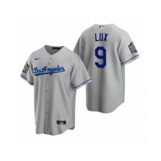 Men's Los Angeles Dodgers #9 Gavin Lux Gray 2020 World Series Replica Jersey - Ujersey
