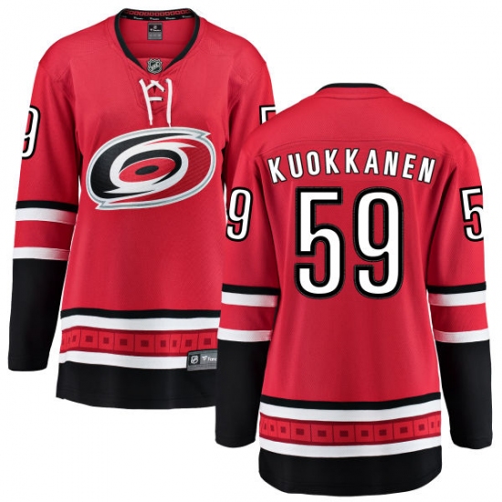 Women's Carolina Hurricanes #59 Janne Kuokkanen Fanatics Branded Red Home Breakaway NHL Jersey - Ujersey