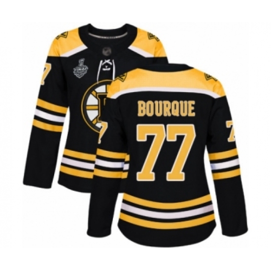 Women's Boston Bruins #77 Ray Bourque Authentic Black Home 2019 Stanley Cup Final Bound Hockey Jersey - Ujersey