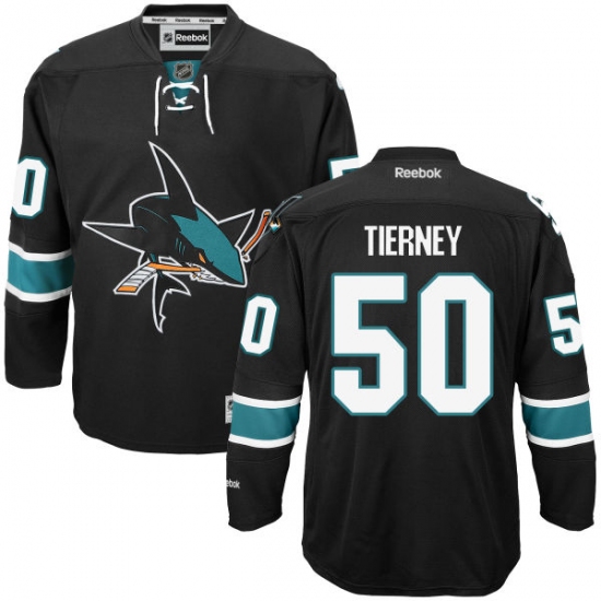 Men's Reebok San Jose Sharks #50 Chris Tierney Premier Black Third NHL Jersey - Ujersey