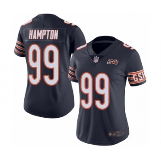 Women's Chicago Bears #99 Dan Hampton Navy Blue Team Color 100th Season Limited Football Jersey - Ujersey