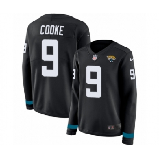 Women's Nike Jacksonville Jaguars #9 Logan Cooke Limited Black Therma Long Sleeve NFL Jersey - Ujersey
