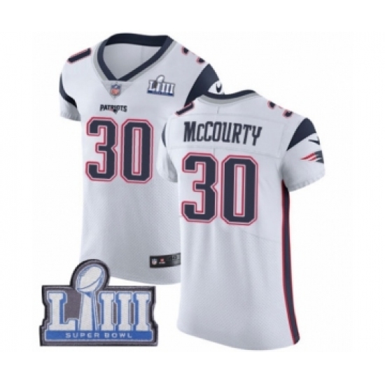 Men's Nike New England Patriots #30 Jason McCourty White Vapor Untouchable Elite Player Super Bowl LIII Bound NFL Jersey - Ujersey