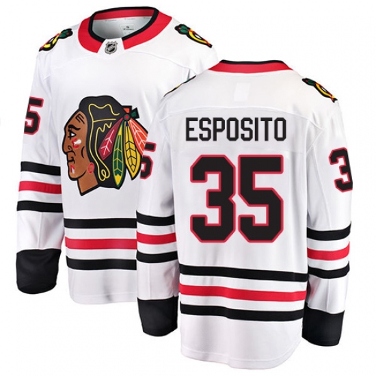 Youth Chicago Blackhawks #35 Tony Esposito Fanatics Branded White Away Breakaway NHL Jersey - Ujersey