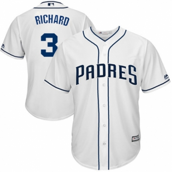 Youth Majestic San Diego Padres #3 Clayton Richard Authentic White Home Cool Base MLB Jersey - Ujersey