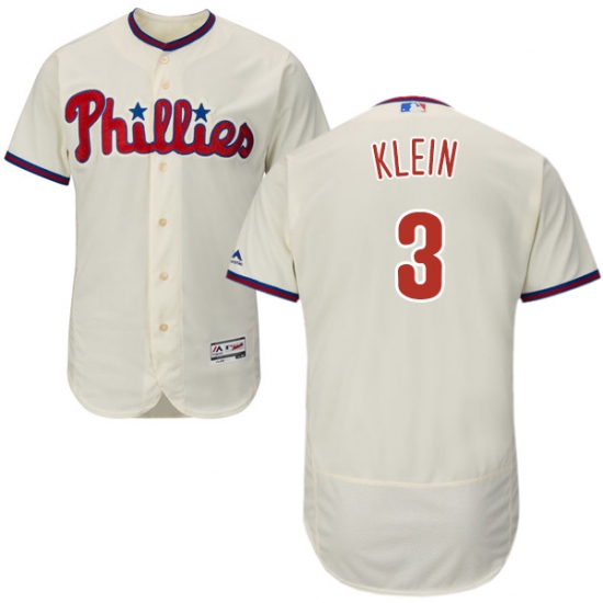 Men's Majestic Philadelphia Phillies #3 Chuck Klein Cream Alternate Flex Base Authentic Collection MLB Jersey - Ujersey
