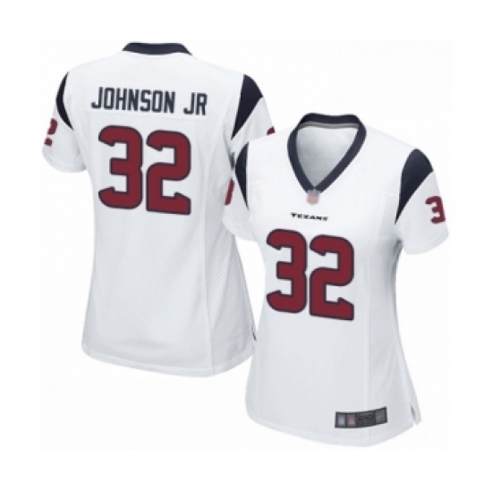 Women's Houston Texans #32 Lonnie Johnson Game White Football Jersey - Ujersey