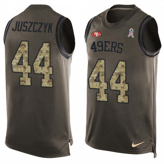 Men's Nike San Francisco 49ers #44 Kyle Juszczyk Limited Green Salute to Service Tank Top NFL Jersey - Ujersey