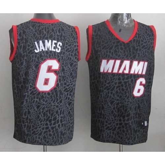Miami Heat #6 LeBron James Black Crazy Light NBA Jersey - Ujersey
