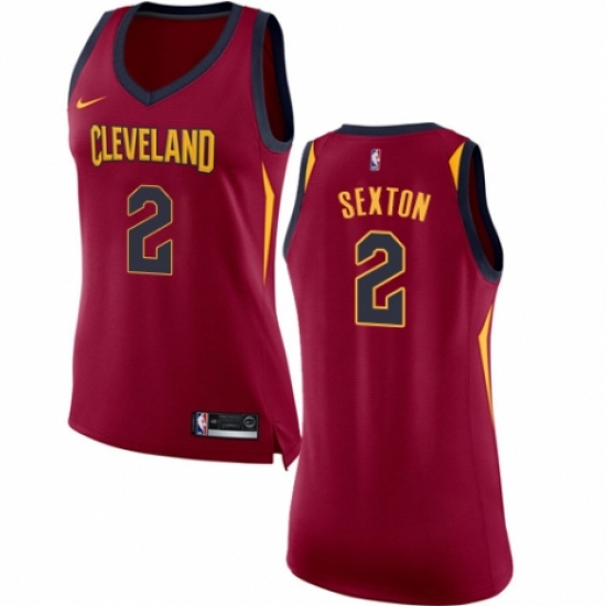 Women's Nike Cleveland Cavaliers #2 Collin Sexton Authentic Maroon NBA Jersey - Icon Edition - Ujersey