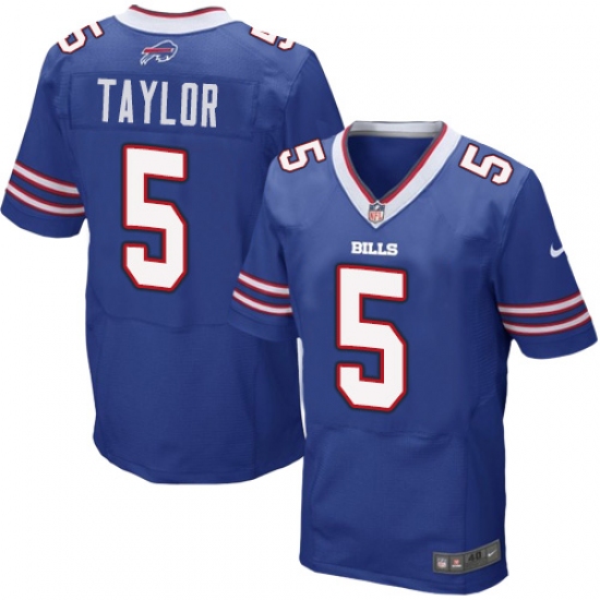 Men's Nike Buffalo Bills #5 Tyrod Taylor Elite Royal Blue Team Color NFL Jersey - Ujersey