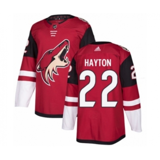 Youth Adidas Arizona Coyotes #22 Barrett Hayton Premier Burgundy Red Home NHL Jersey