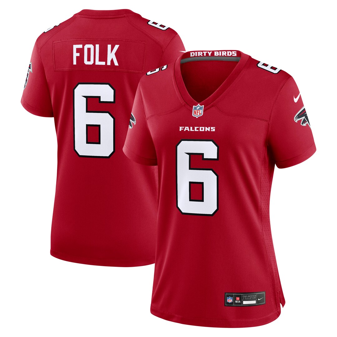 Women's Atlanta Falcons Nick Folk Nike Red Team Game Jersey - Ujersey