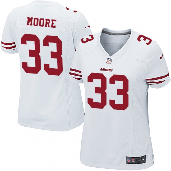 Women Nike San Francisco 49ers #33 Tarvarius Moore Game White NFL Jersey - Ujersey
