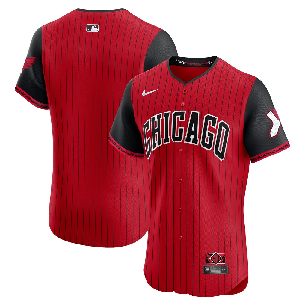 Men's Chicago White Sox Nike  Red/Black 2025 City Connect Elite Jersey - Ujersey
