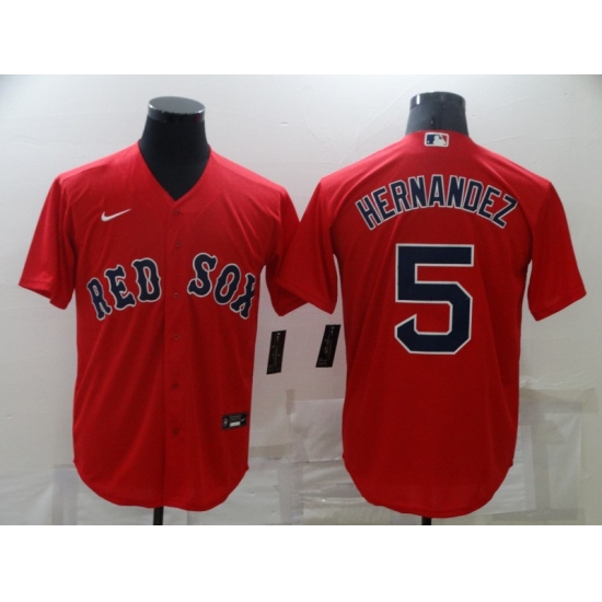 Men's Boston Red Sox #5 Enrique Hernandez Nike Red Game Jersey - Ujersey