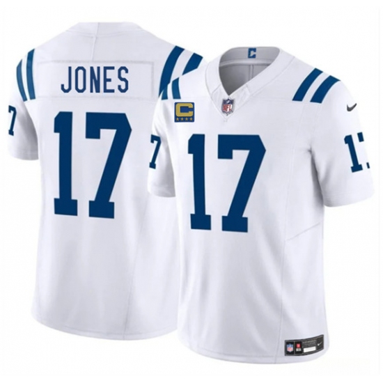 Men's Indianapolis Colts #17 Daniel Jones White 2025 F.U.S.E. With 4-Star C Vapor Limited Football Stitched Jersey - Ujersey
