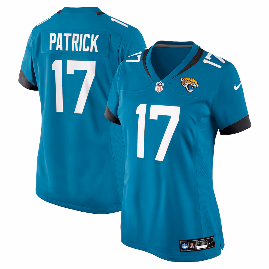 Women's Jacksonville Jaguars Tim Patrick Nike Teal Team Game Jersey - Ujersey