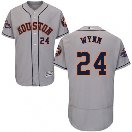 Men's Majestic Houston Astros #24 Jimmy Wynn Authentic Grey Road 2017 World Series Champions Flex Base MLB Jersey - Ujersey
