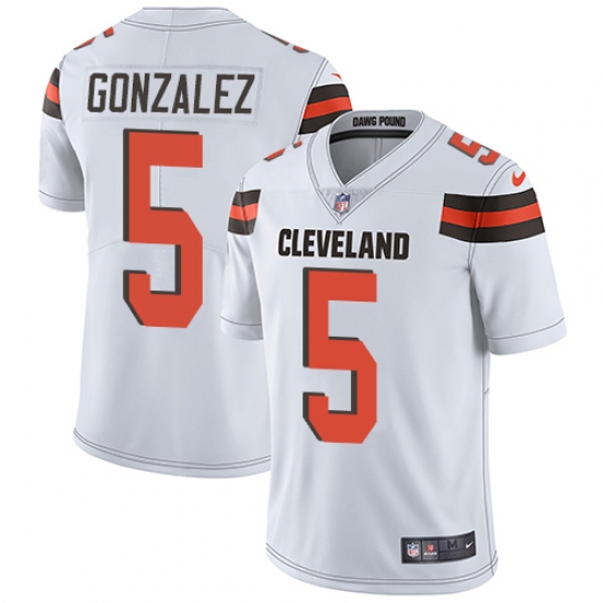 Men's Nike Cleveland Browns #5 Zane Gonzalez White Vapor Untouchable Limited Player NFL Jersey - Ujersey