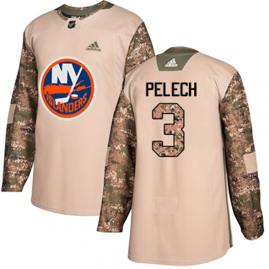 Youth Adidas New York Islanders #3 Adam Pelech Authentic Camo Veterans Day Practice NHL Jersey - Ujersey
