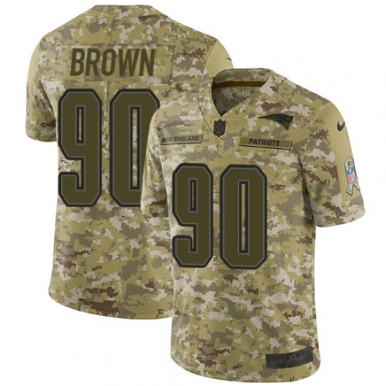 Men's Nike New England Patriots #90 Malcom Brown Limited Camo 2018 Salute to Service NFL Jersey - Ujersey