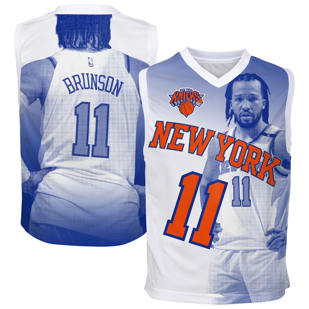 Youth New York Knicks Jalen Brunson Outerstuff Blue Hometown Fashion Jersey - U-jersey
