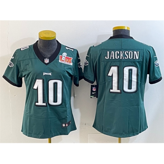 Women's Philadelphia Eagles #10 DeSean Jackson Green 2025 Super Bowl LIX Vapor Untouchable Limited Football Stitched Jersey(Run Small) - Ujersey