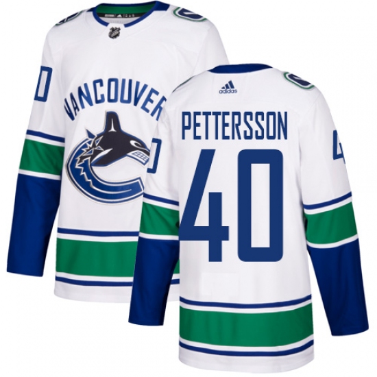 Men's Adidas Vancouver Canucks #40 Elias Pettersson White Road Authentic Stitched NHL Jersey - Ujersey