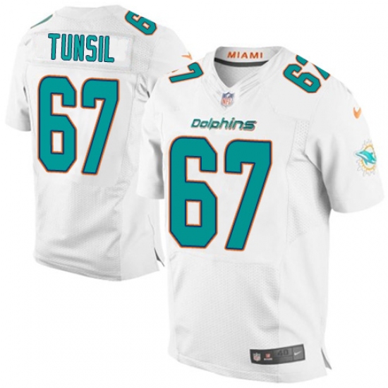 Men's Nike Miami Dolphins #67 Laremy Tunsil Elite White NFL Jersey - Ujersey