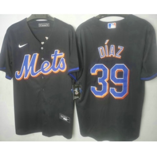 Men's New York Mets #39 Edwin Diaz Black Stitched MLB Cool Base Nike Jersey - Ujersey