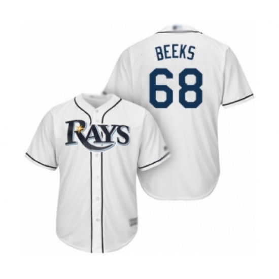 Youth Tampa Bay Rays #68 Jalen Beeks Authentic White Home Cool Base Baseball Player Jersey - Ujersey