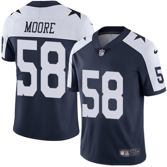 Men's Nike Dallas Cowboys #58 Damontre Moore Navy Blue Throwback Alternate Vapor Untouchable Limited Player NFL Jersey - Ujersey