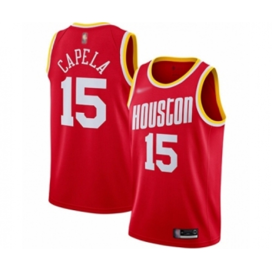 Youth Houston Rockets #15 Clint Capela Swingman Red Hardwood Classics Finished Basketball Jersey - Ujersey
