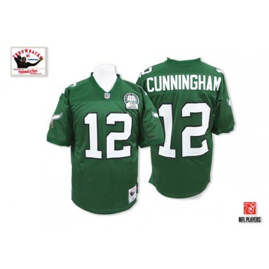 Mitchell And Ness Philadelphia Eagles #12 Randall Cunningham Green Team Color Authentic Throwback NFL Jersey - Ujersey