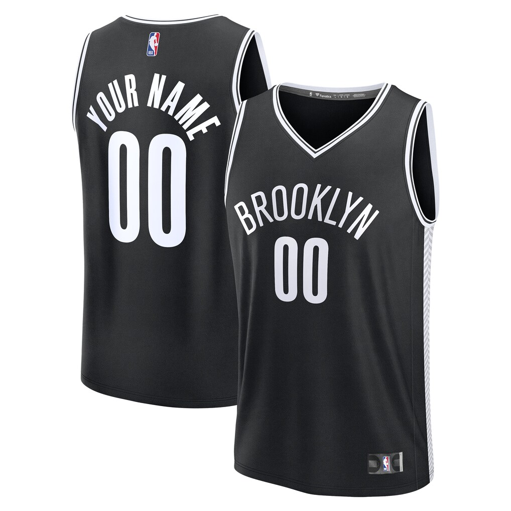 Men's Brooklyn Nets Fanatics Black Fast Break Custom Jersey - Icon Edition - Ujersey