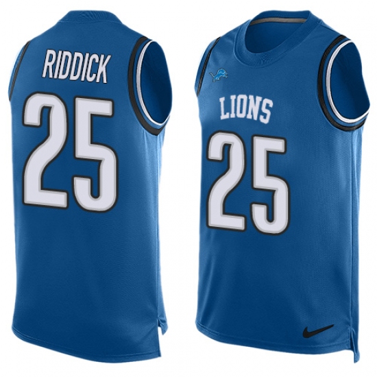 Men's Nike Detroit Lions #25 Theo Riddick Limited Light Blue Player Name & Number Tank Top NFL Jersey - Ujersey