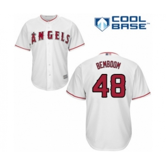 Youth Los Angeles Angels of Anaheim #48 Anthony Bemboom Authentic White Home Cool Base Baseball Player Jersey - Ujersey