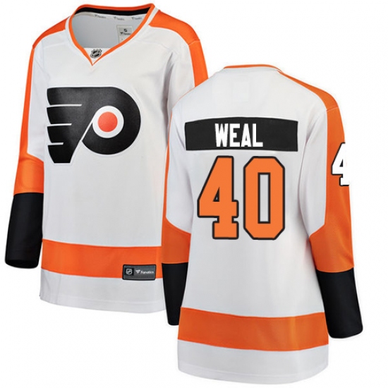 Women's Philadelphia Flyers #40 Jordan Weal Fanatics Branded White Away Breakaway NHL Jersey - Ujersey