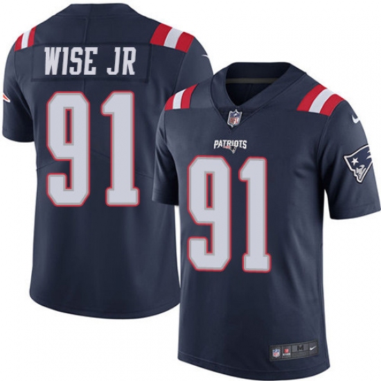 Youth Nike New England Patriots #91 Deatrich Wise Jr Limited Navy Blue Rush Vapor Untouchable NFL Jersey - Ujersey