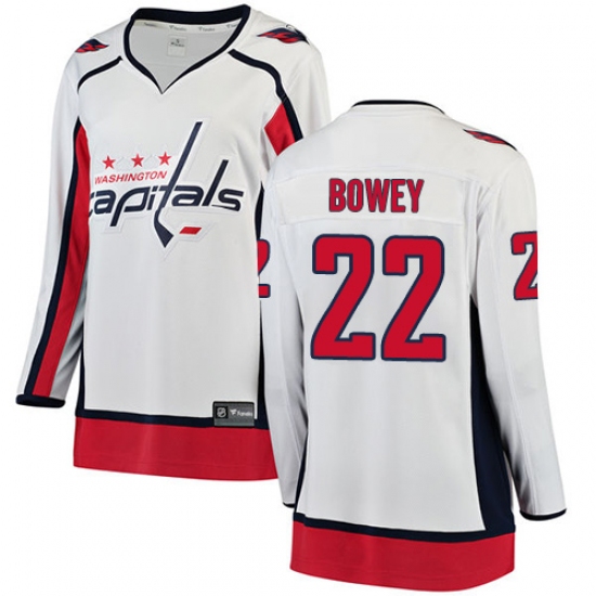 Women's Washington Capitals #22 Madison Bowey Fanatics Branded White Away Breakaway NHL Jersey - Ujersey