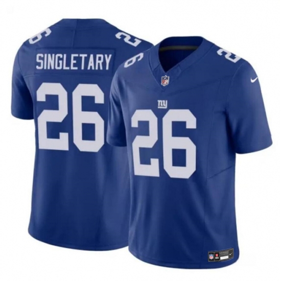 Men's New York Giants #26 Devin Singletary Blue 2023 F.U.S.E. Vapor Untouchable Limited Football Stitched Jersey