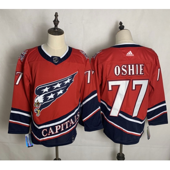 Men's Washington Capitals #77 T.J. Oshie Red Authentic Classic Stitched Jersey - Ujersey