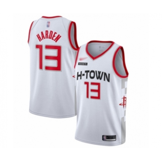 Youth Houston Rockets #13 James Harden Swingman White Basketball Jersey - 2019 20 City Edition - Ujersey